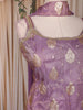 Lavender Zari Woven Design Silk Palazzo Suit with Dupatta