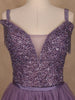 Lavender Beaded Design Party Wear Gown - Diadem