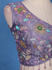 Lavender Beaded Sequins Floral Design Bridal Georgette Lehenga