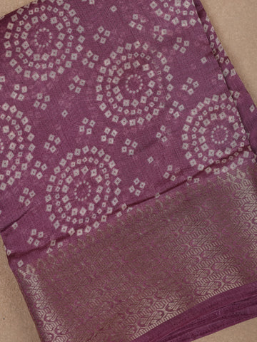 Lavender Chakaram Designed Fancy Cotton Saree - Diadem