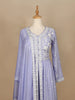 Lavender Crepe Palazzo Suit with Floral Embroidery Design - Diadem