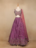 Lavender Crepe Silk Floral Designed Bridesmaid Lehenga