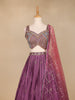 Lavender Crepe Silk Floral Designed Bridesmaid Lehenga