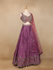 Lavender Crepe Silk Floral Designed Bridesmaid Lehenga