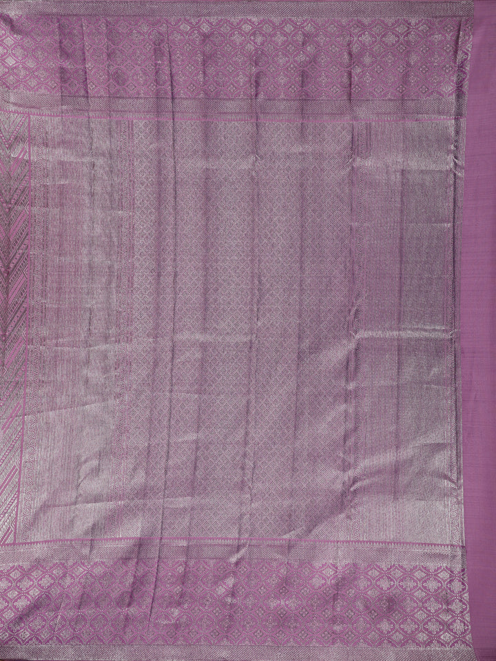 Lavender Diamond Woven Pure Kanchipuram Silk Saree - Diadem