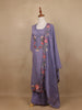 Lavender Floral Design Embroidered Cotton Salwar Suit - Diadem