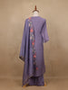 Lavender Floral Design Embroidered Cotton Salwar Suit - Diadem