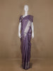 Lavender Floral Butta and Checks woven Silk Saree - Diadem