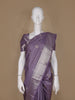 Lavender Floral Butta and Checks woven Silk Saree - Diadem