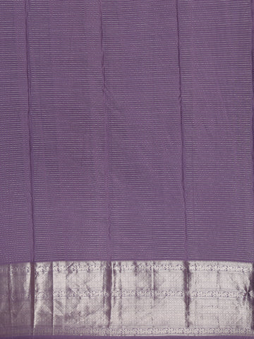 Lavender Floral Butta and Checks woven Silk Saree - Diadem