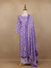Lavender Floral Design Print Cotton Salwar Suit - Diadem