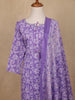 Lavender Floral Design Print Cotton Salwar Suit - Diadem