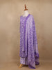 Lavender Floral Design Print Cotton Salwar Suit - Diadem