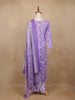 Lavender Floral Design Print Cotton Salwar Suit - Diadem
