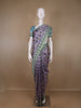 Lavender Floral Designed Semi Silk Saree - Diadem