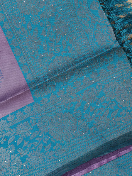 Lavender Floral Design Tissue Silk Saree - Diadem