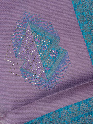 Lavender Floral Design Tissue Silk Saree - Diadem