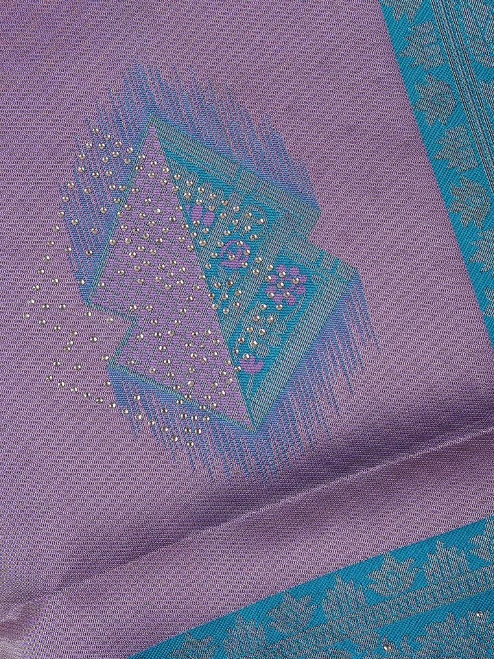 Lavender Floral Design Tissue Silk Saree - Diadem
