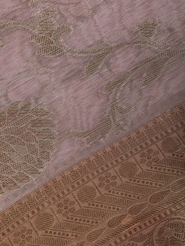 Lavender Floral Design Tissue Silk Saree - Diadem