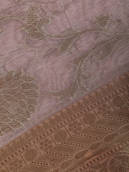Lavender Floral Design Tissue Silk Saree - Diadem