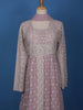 Lavender Floral Designed Anarkali Georgette Gown - Diadem