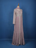 Lavender Floral Designed Anarkali Georgette Gown - Diadem