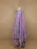 Lavender Floral Designed Cotton Salwar Suit - Diadem