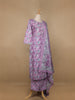 Lavender Floral Designed Cotton Salwar Suit - Diadem
