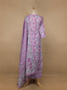 Lavender Floral Designed Cotton Salwar Suit - Diadem