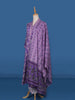 Lavender Floral Designed Cotton Straight Cut Salwar Suit - Diadem