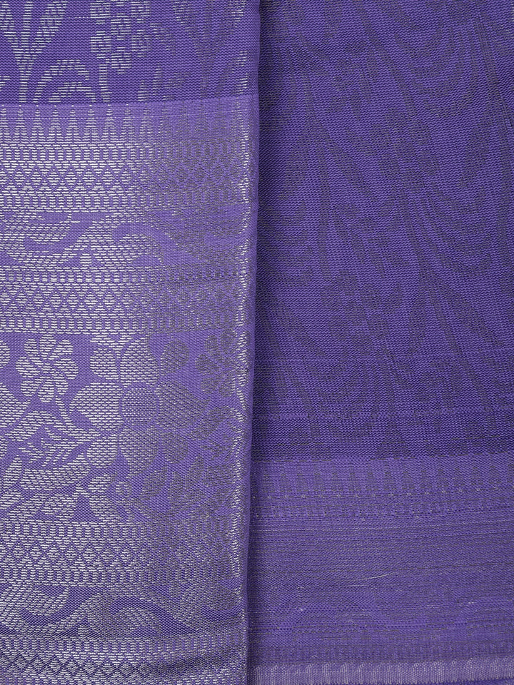 Lavender Floral Designed Fancy Art Silk Saree - Diadem