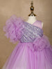 Lavender Floral Designed Party Gown for Girls - Diadem