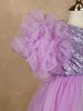 Lavender Floral Designed Party Gown for Girls - Diadem