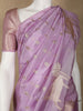 Lavender Floral Designed Semi Silk Fancy Saree