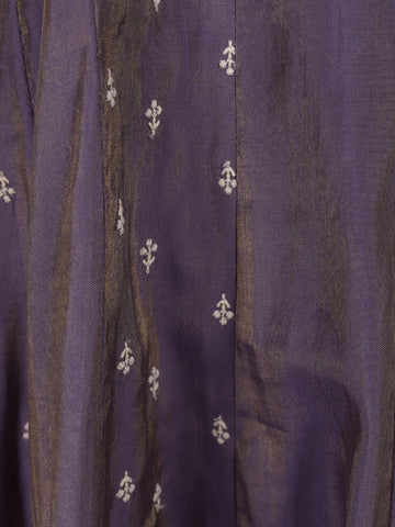 Lavender Floral Designed Semi Silk Salwar Suit - Diadem