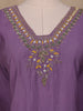 Lavender Floral Designed Semi Silk Salwar Suit - Diadem