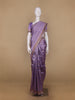 Lavender Floral Designed Semi Silk Saree - Diadem