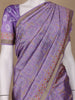 Lavender Floral Designed Semi Silk Saree - Diadem