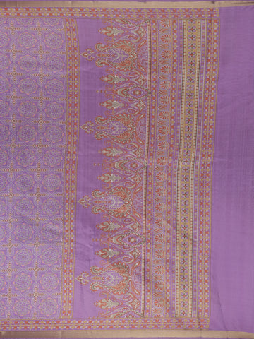 Lavender Floral Designed Semi Silk Saree - Diadem
