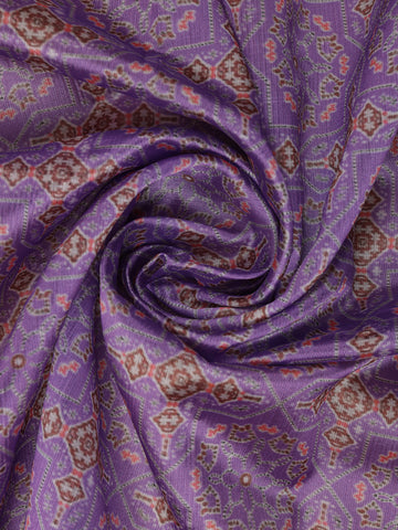 Lavender Floral Designed Semi Silk Saree - Diadem