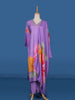 Lavender Floral Designed Semi Silk Straight Cut Salwar Suit - Diadem