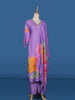 Lavender Floral Designed Semi Silk Straight Cut Salwar Suit - Diadem