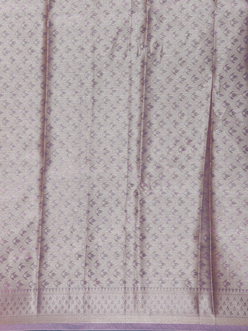 Lavender Floral Designed Semi Tissue Saree - Diadem