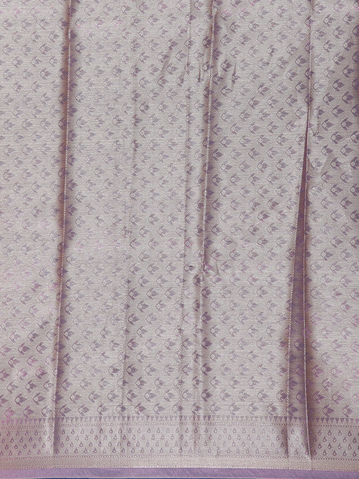 Lavender Floral Designed Semi Tissue Saree - Diadem