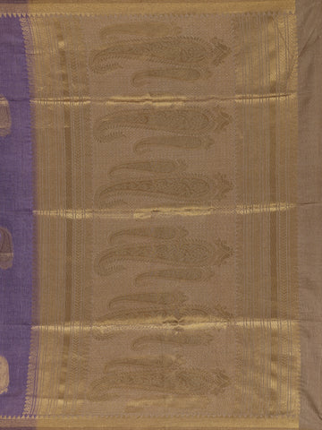 Lavender Floral Designed Semi Tussar Saree - Diadem
