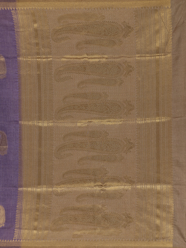 Lavender Floral Designed Semi Tussar Saree - Diadem