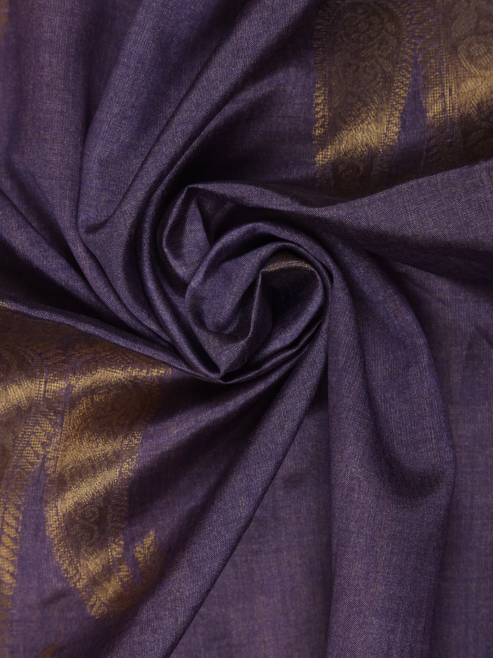 Lavender Floral Designed Semi Tussar Saree - Diadem