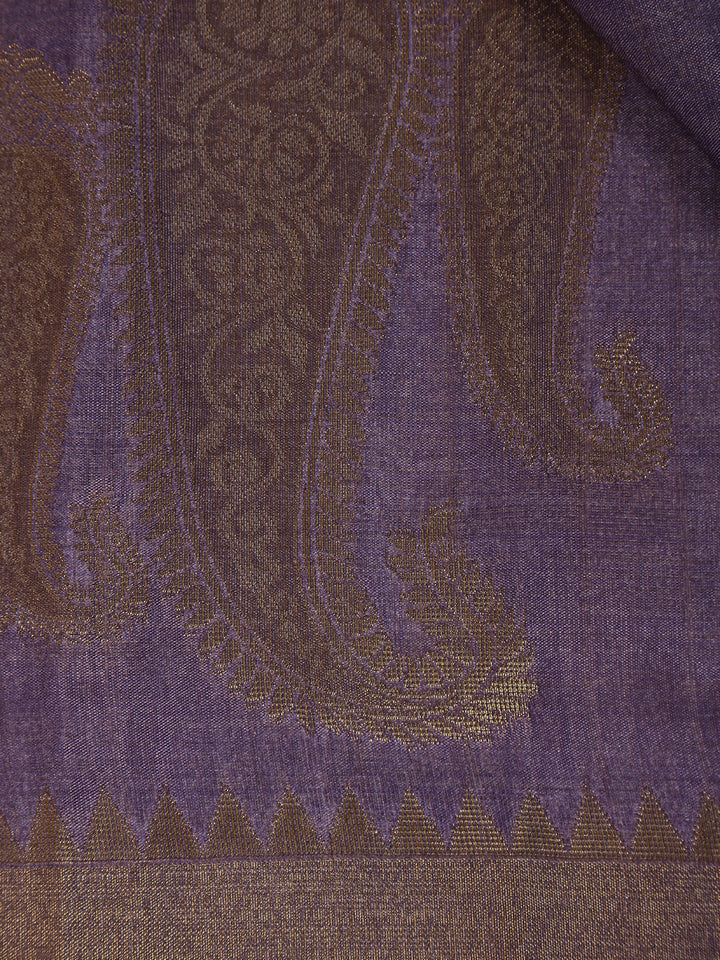 Lavender Floral Designed Semi Tussar Saree - Diadem