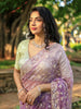 Lavender Floral Embroidered Organza Designer Saree - Diadem