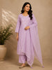Lavender Floral Embroidered Silk Cotton Salwar Suit